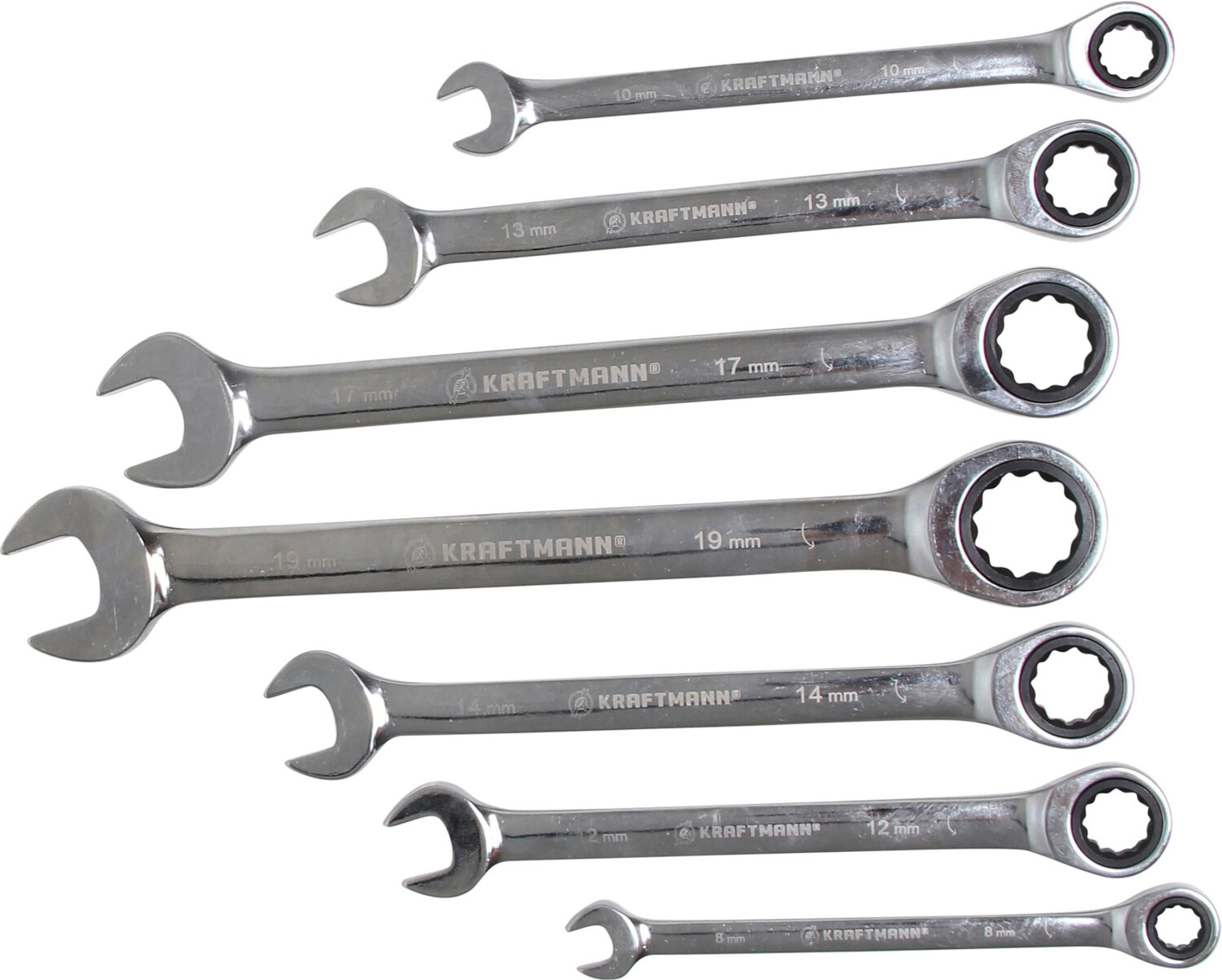 BGS Ratchet Combination Wrench Set 8 - 19 mm 7 pcs. (30000)