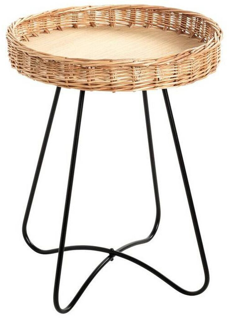 CarryHome Side table natural black willow round 43x52x43 cm