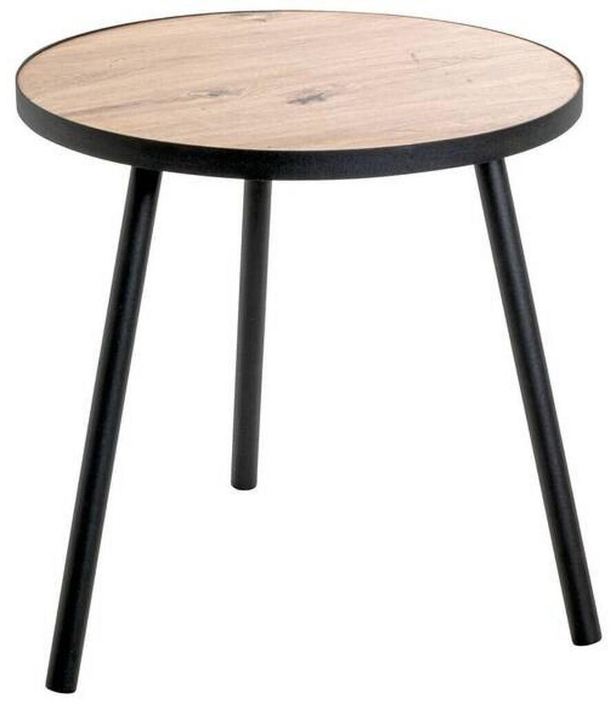 CarryHome Side table black oak round 50x52x50 cm
