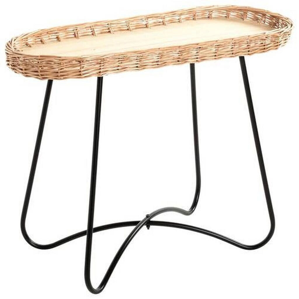 CarryHome Side table natural black willow oval 30x55x70 cm