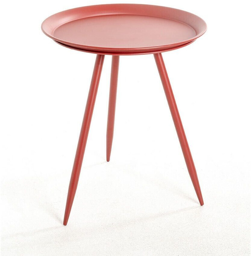 CarryHome Side table red metal round conical 54x44x54 cm
