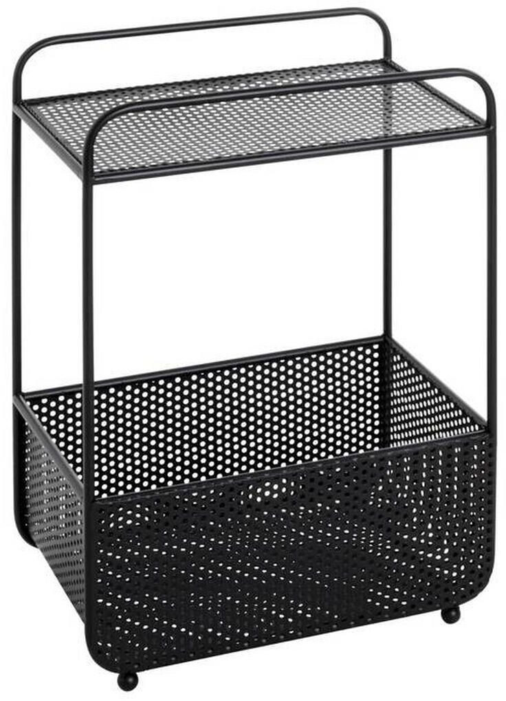 CarryHome Side table black metal round 25x58x41 cm