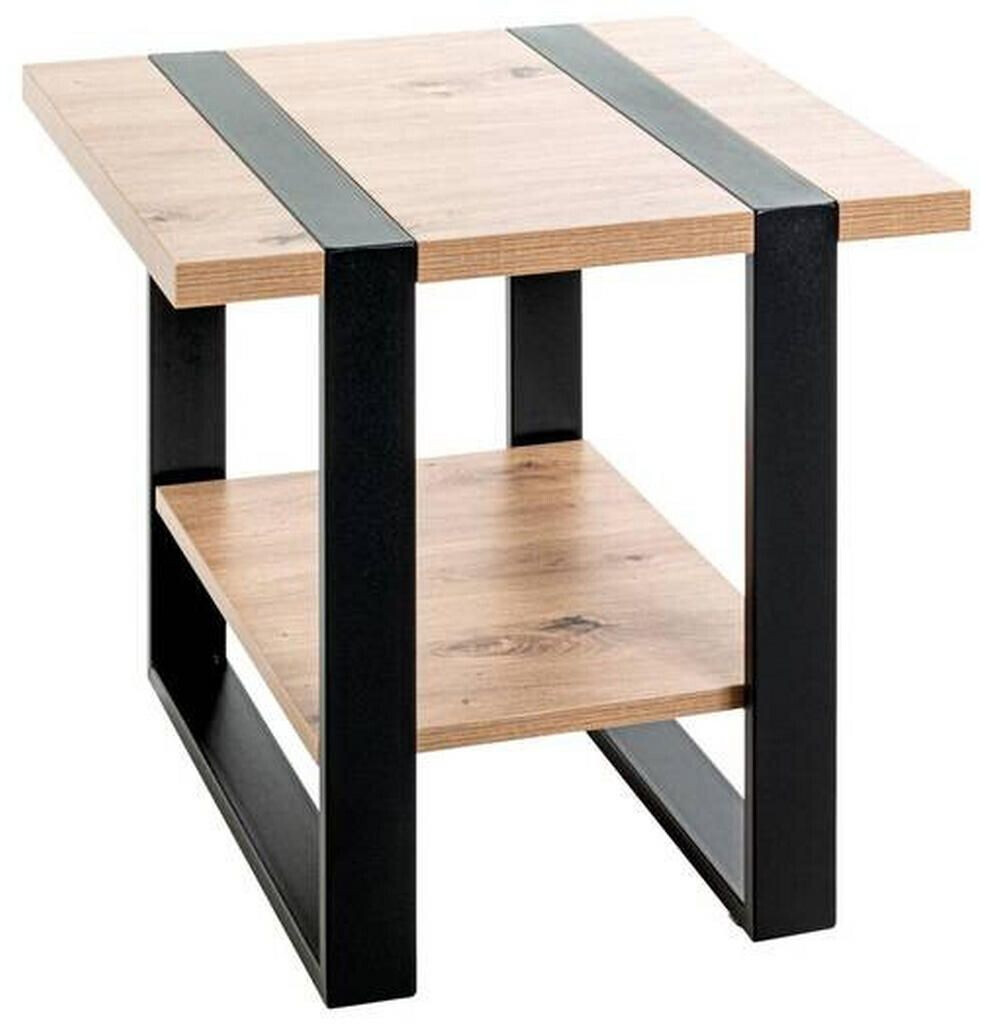CarryHome Side table black oak square 45x45x45 cm