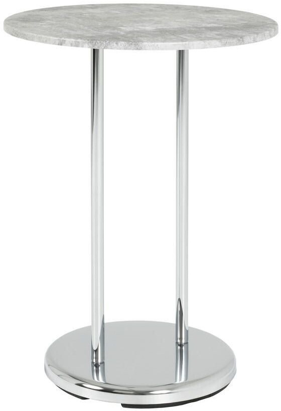 CarryHome Side table gray chrome concrete look round 40x55x40 cm