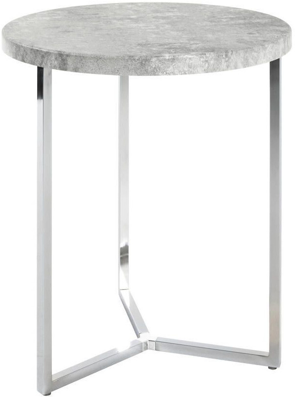 CarryHome Side table gray chrome concrete look round 45x54x45 cm