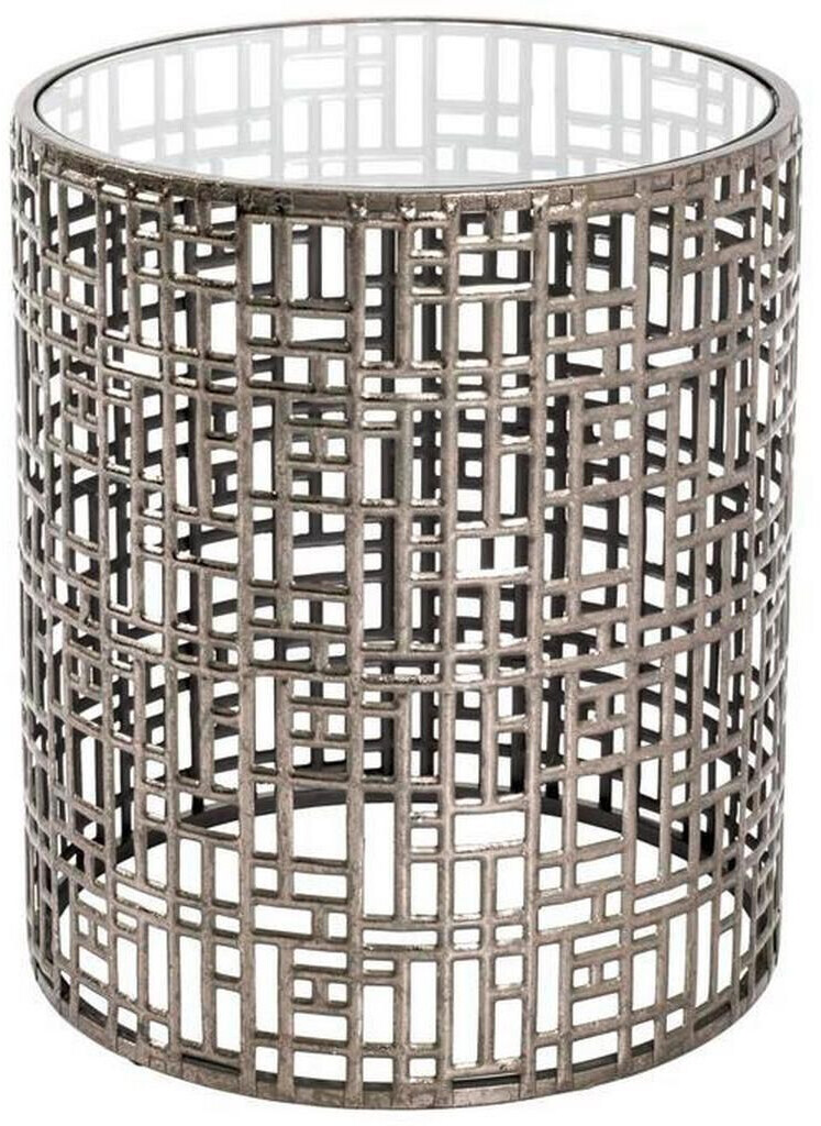 CarryHome Side table Enz bronze metal glass vintage round 38x45x38 cm