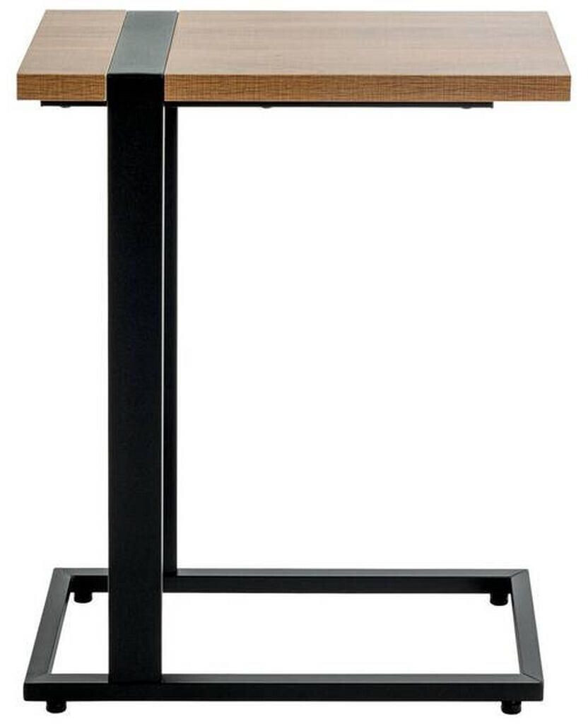 CarryHome Side table black oak metal rectangular 24x64x49 cm