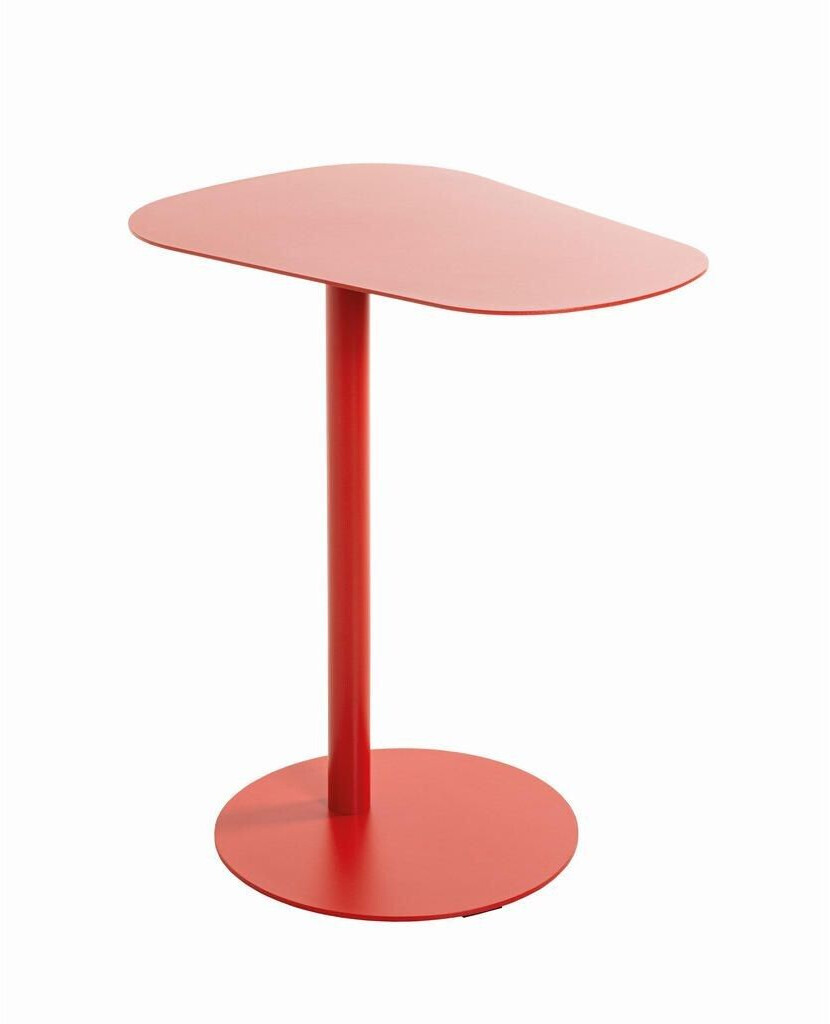 CarryHome Side table red metal organic round 38x60x53 cm