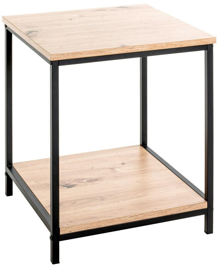 CarryHome Side table black oak square 40x50x40 cm