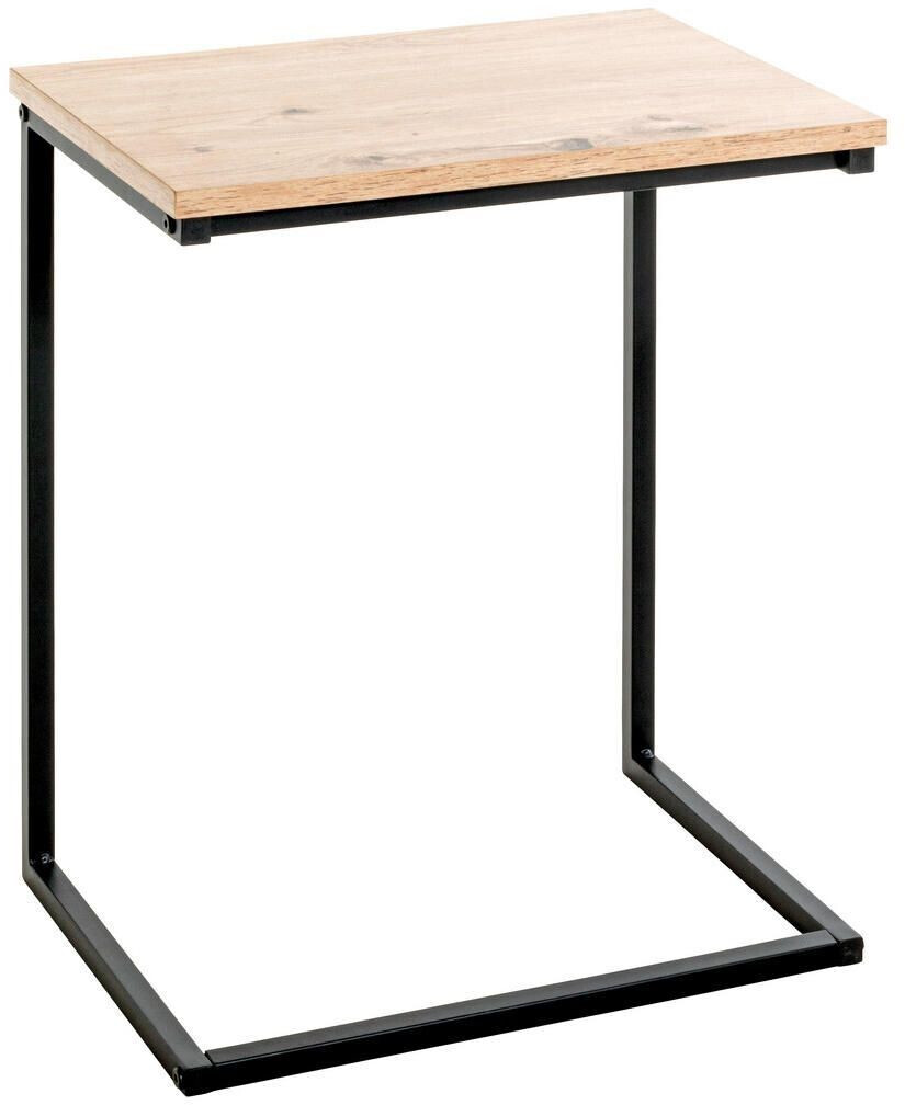 CarryHome Side table black oak metal rectangular 30x50x40 cm