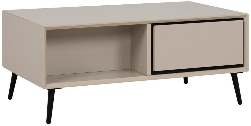Livetastic Coffee table black sand 2 drawers rectangular 94x40x50 cm