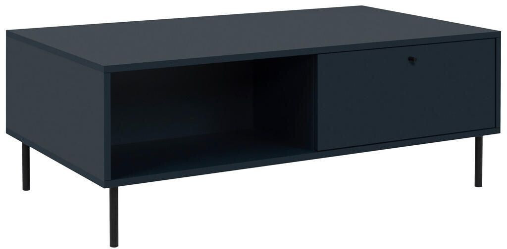 Mid.you Coffee table dark blue metal 2 drawers rectangular 60x40x110 cm