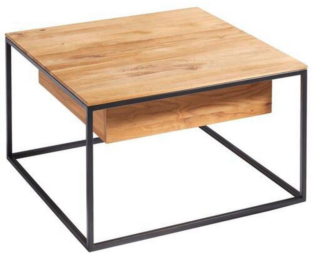 Novel Couchtisch Schwarz Eiche Metall Eiche massiv 1 Schubladen