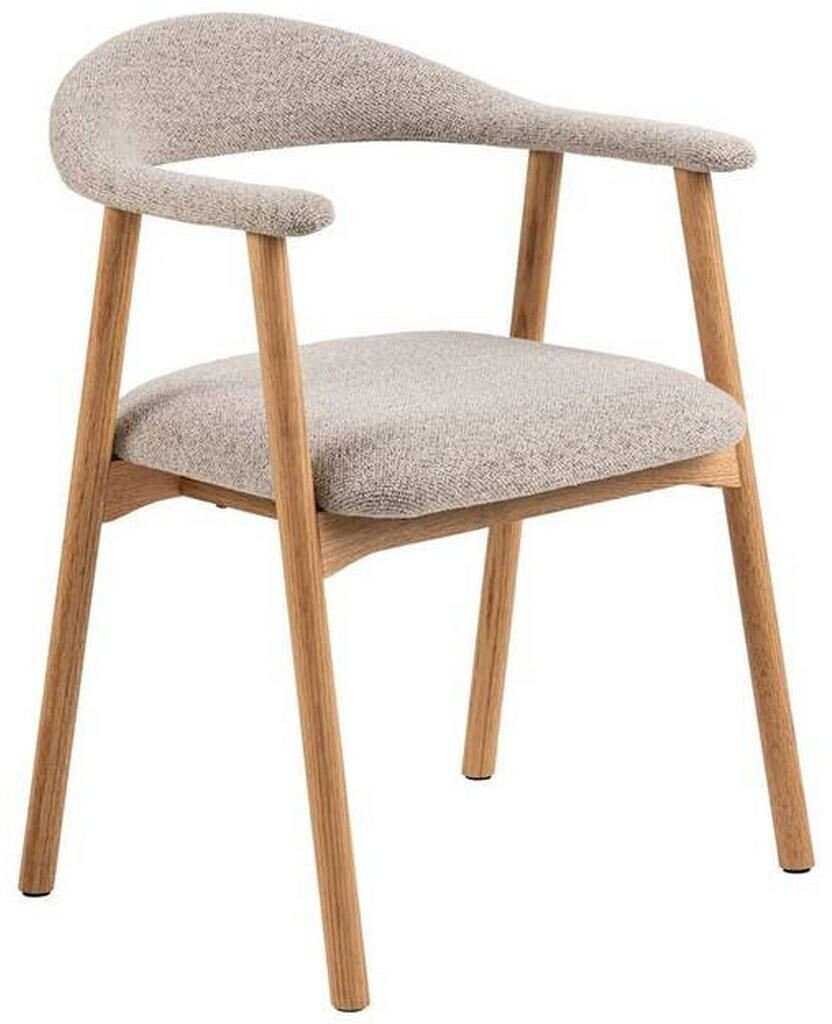 Mid.you Armlehnstuhl Beige massiv rund 56x75.5x54 cm (1749027201 