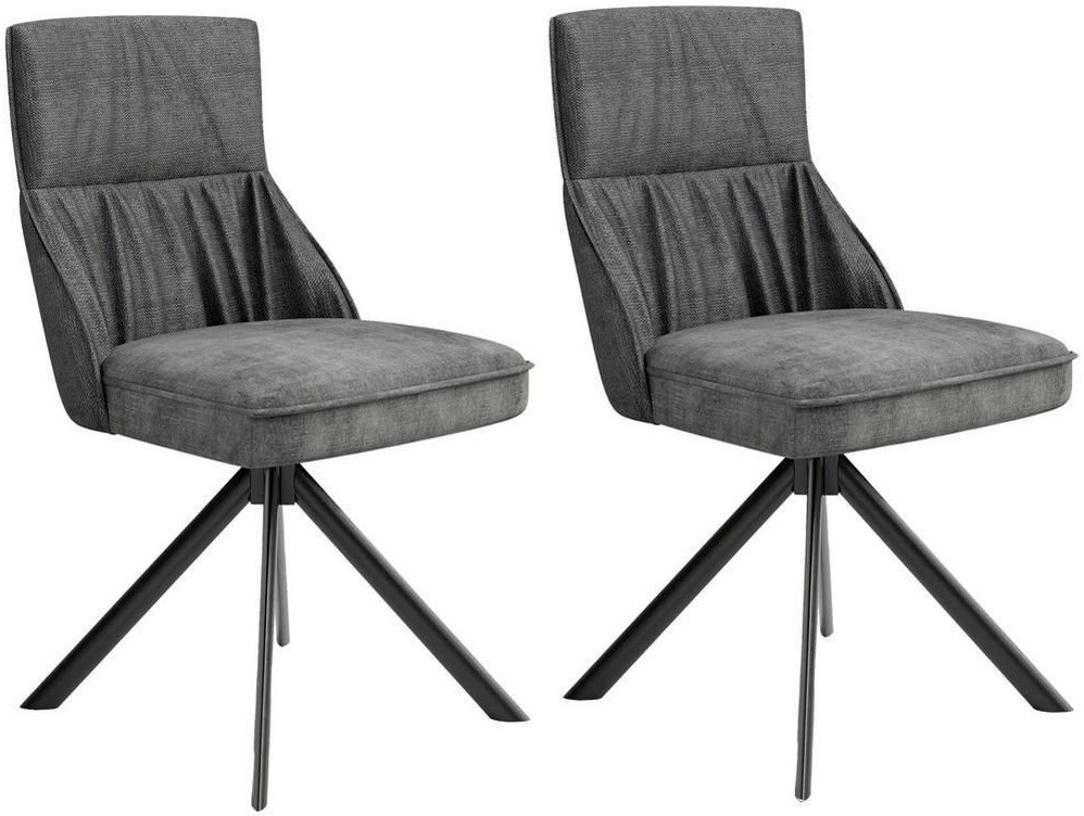 Mid.you Stuhl-Set Anthrazit Schwarz Flachrohr 50x89x56 cm 
