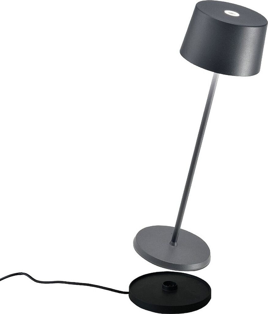 Zafferano Olivia 3K battery-powered table lamp IP65 gray