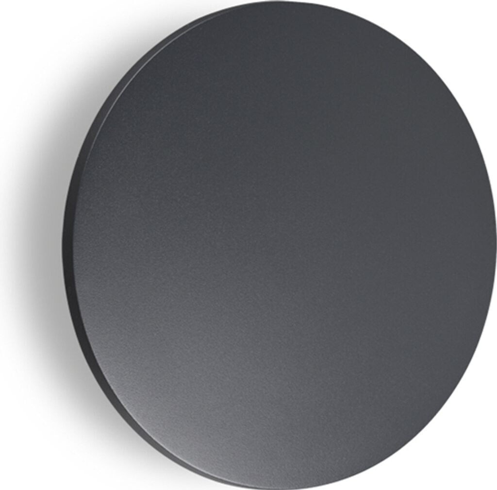 IDEAL LUX LED outdoor wall lamp Punto anthracite Ø 24 cm, metal