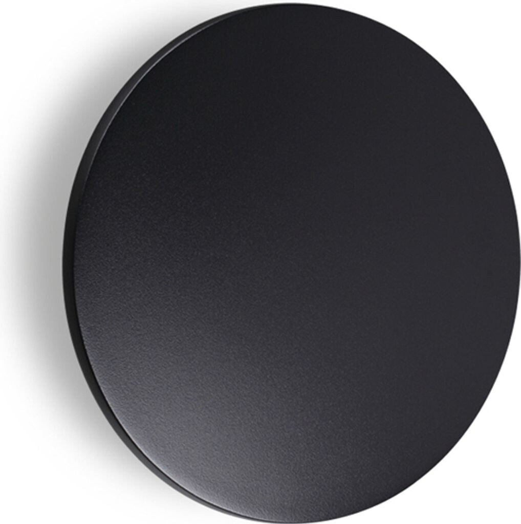 IDEAL LUX LED outdoor wall light Punto black Ø 24 cm, metal