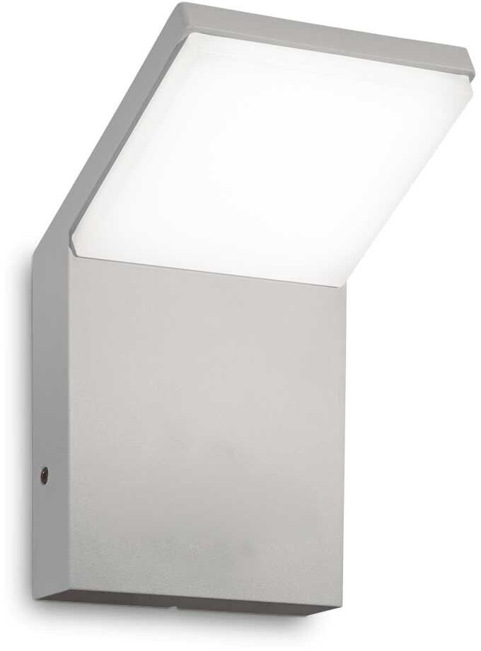 IDEAL LUX LED outdoor wall light Style gray aluminum, 3,000 K