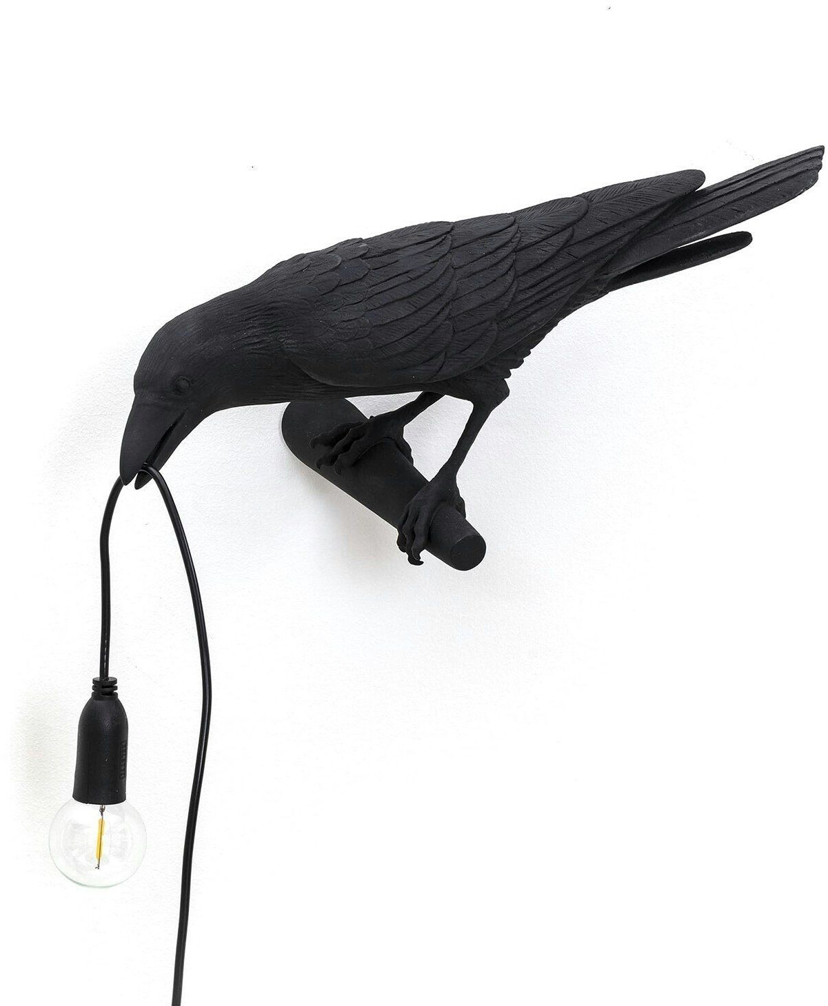 Seletti Bird Lamp decorative lamp looking left, black