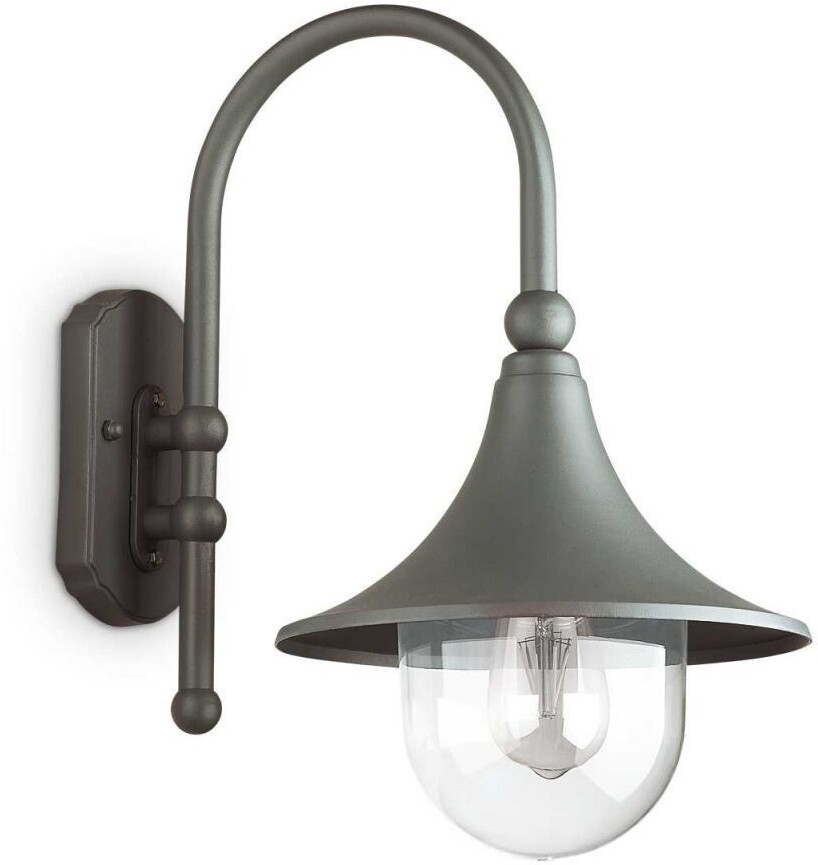 IDEAL LUX Outdoor wall lamp Cima, anthracite, metal, H46 cm