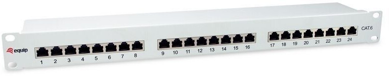 Equip 24-Port Cat.6 Shielded Patch Panel, Light Grey (326325)