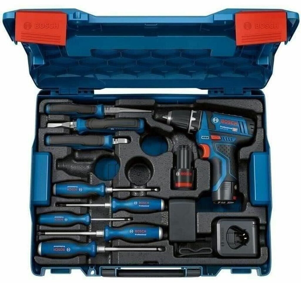 Bosch GSR 12V-15 Professional (2 x 2,0 Ah + charger + hand tool + L-Boxx)
