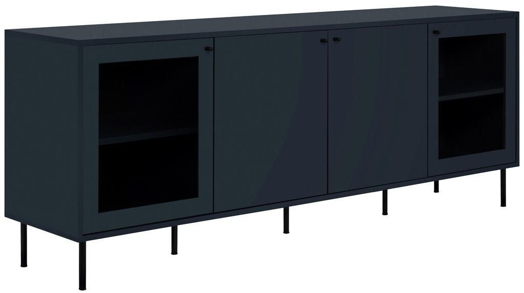 Mid.you Lowboard blue glass 4 compartments 180x68x40 cm (2478022101)