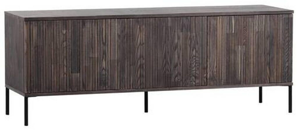 Woood Lowboard Gravure Black Dark Brown Ash Veneered 3 Compartments 150x56x44 cm (1883032905)