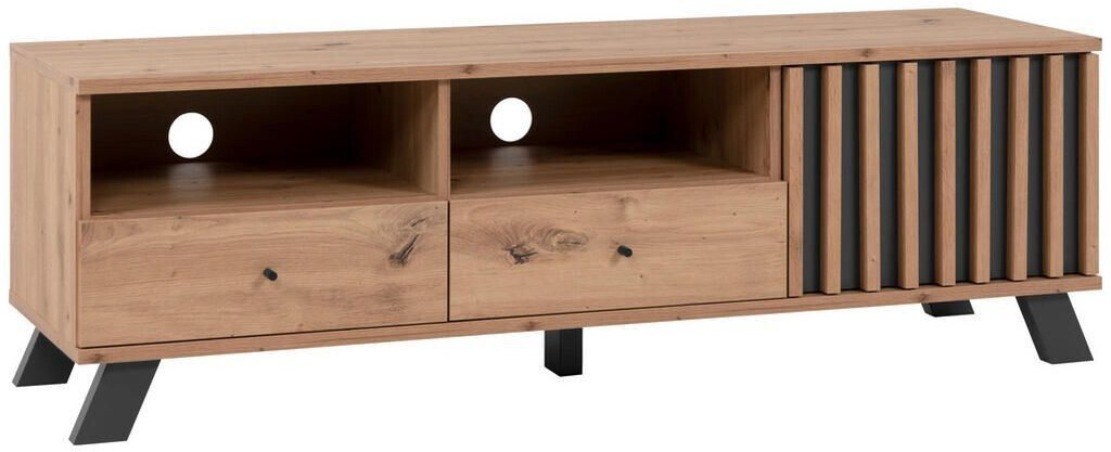 Mid.you Lowboard anthracite oak Artisan 2 drawers 138x44x40 cm (2478019406)