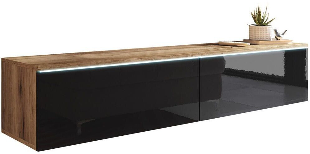 P & B My Place. My Base Lowboard Vera Oak Wotan Black High Gloss 140x30x33 cm (2778000602)