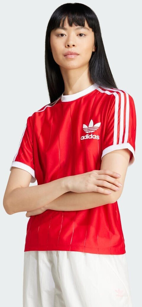 Adidas Adicolor 3-Stripes Pinstripe T-Shirt (IX5504) better scarlet