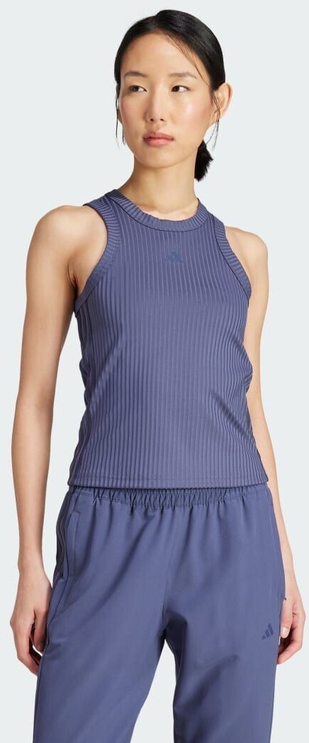 Adidas All Gym Seasonal Rib Tight Fit Tonal 3-Stripes Tanktop (IW8160) shadow navy