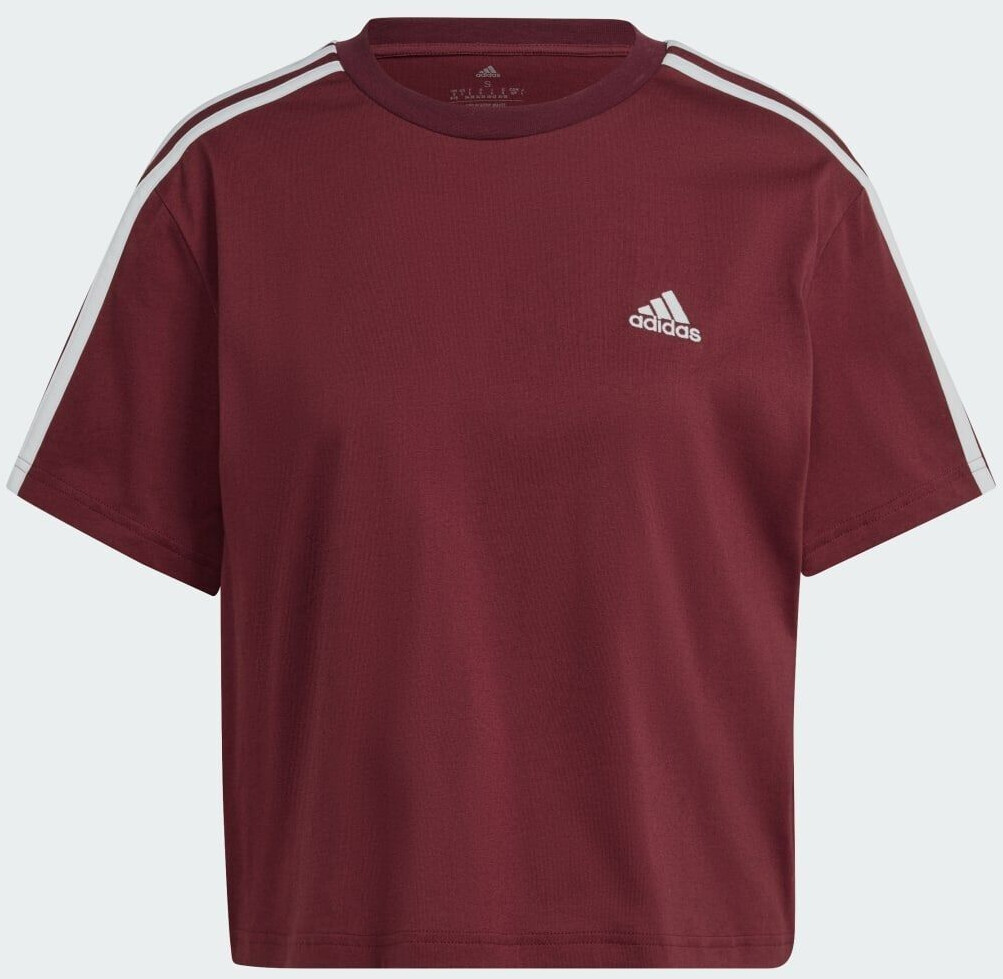 Adidas Essentials 3-Stripes Single Jersey Crop-Top (IL3410) shadow red/white