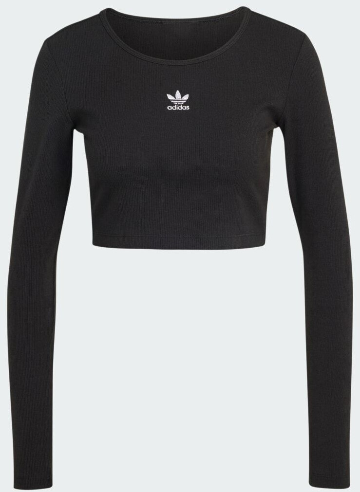 Adidas Essentials Ribbed Crop Long Sleeve Long-Sleeve Top black 2 (IW5725)