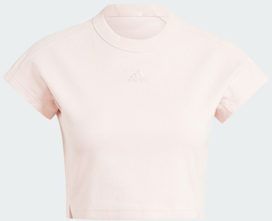 Adidas Lounge Ribbed Crop T-Shirt (IY6741) sandy pink