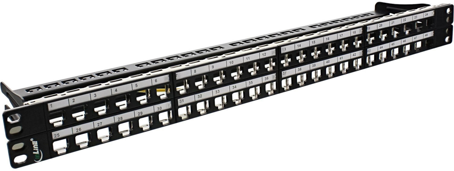 InLine Blank Patch Panel 19 for 48 Port RJ45 Keystones 1U Black (76848C)