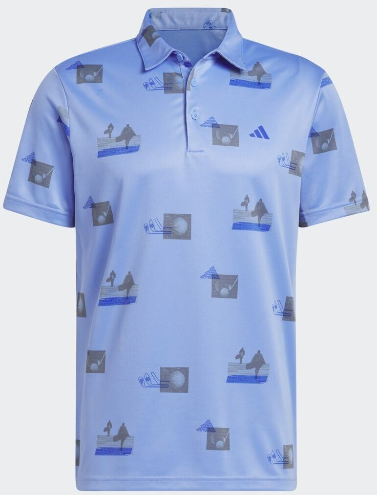 Adidas Allover-Print Golf Polo Shirt (HR8000) blue fusion/lucid blue/grey four