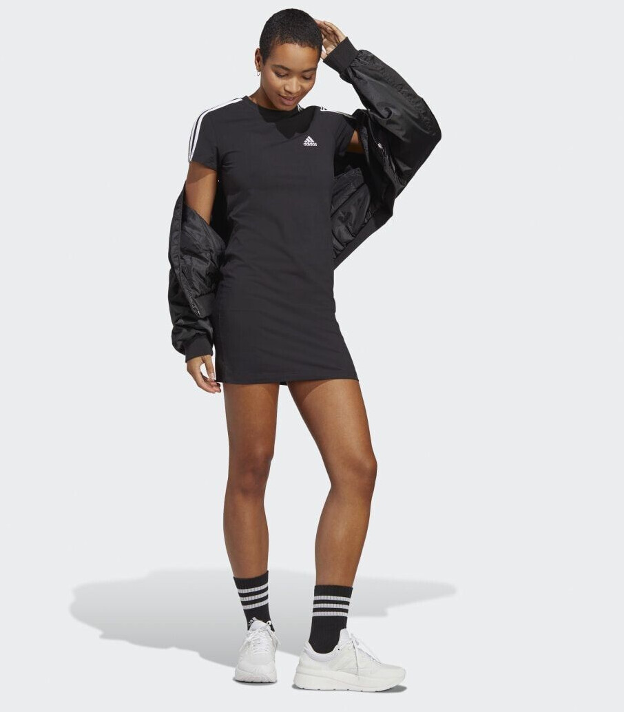 Adidas Essentials 3 Stripes Single Jersey Fitted T Shirt IC8785 kleid black white ab 24 00 Preisvergleich bei idealo