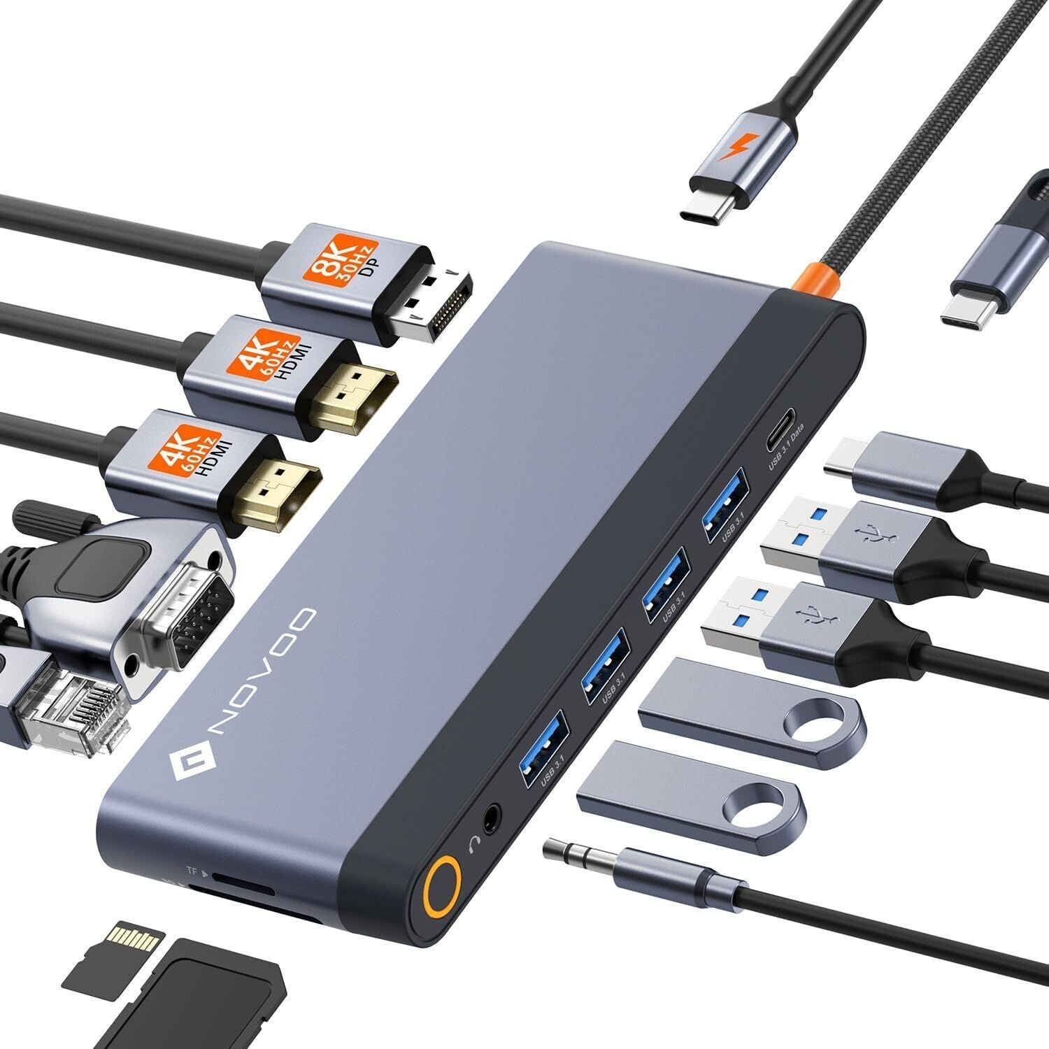 Novoo USB-C Dock NHM14S-632B1-EUVC