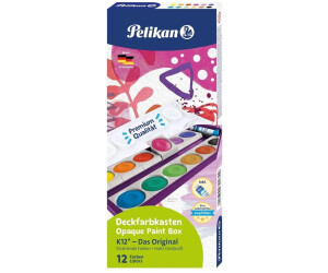 Pelikan K12® Scatola Colori Viola – 12 Colori + Bianco Opaco – Ciotole Riciclate E Coperchio Lavabile – Qualità Made In Germany