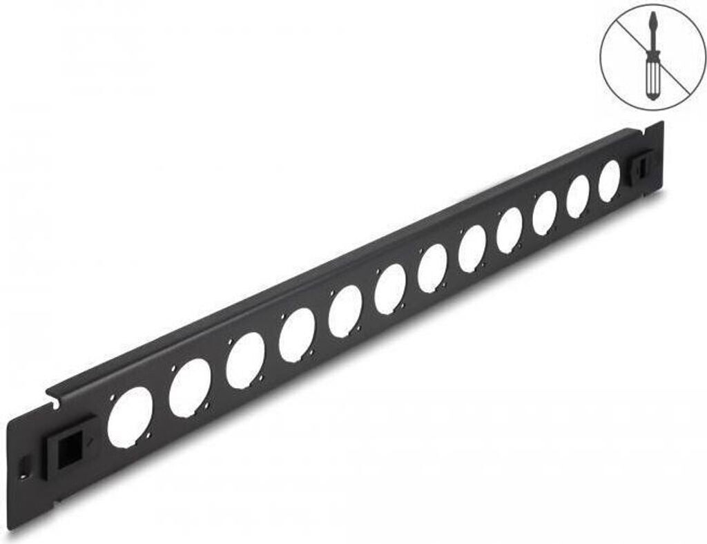 DeLock 19″ D-Type Patch Panel 12 port tool free Black (66900)