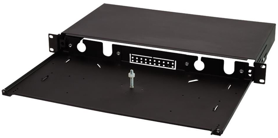 LogiLink 19 sliding fiber optic panel, 1U, black, empty housing without front panel