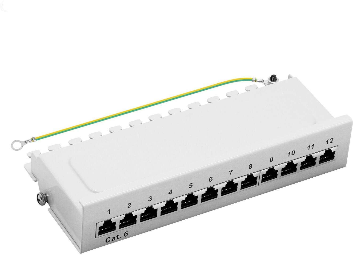 ProfiPatch Patch panel Cat.6 desktop 12-port RJ45 shielded surface-mounted wall-mounted 1U