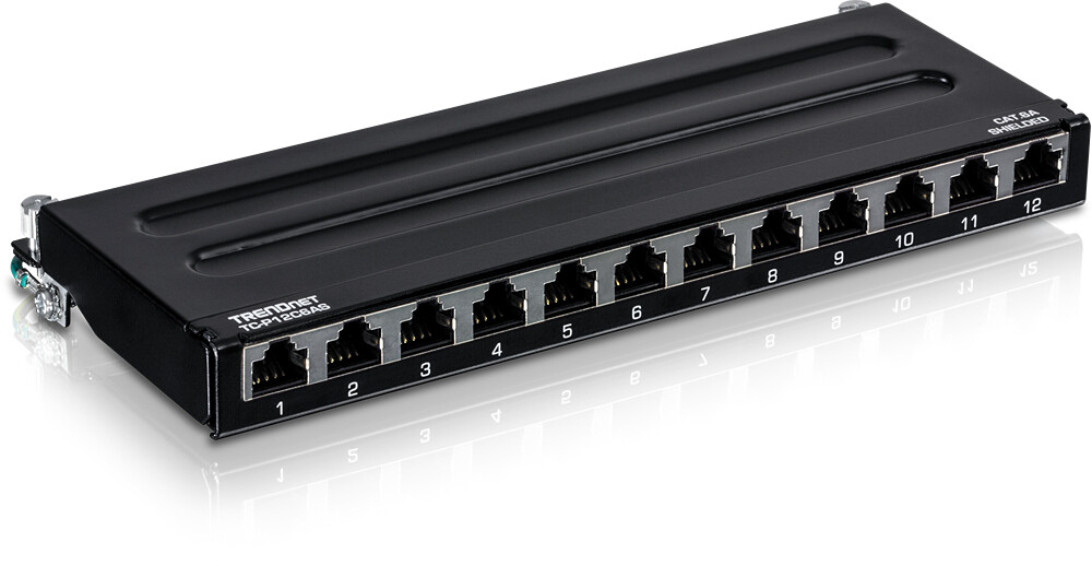 TRENDnet 12-Port Cat6A Shielded Wall Mount Patch Panel (TC-P12C6AS)