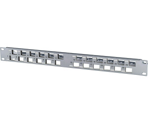 Metz Connect Keystone 19 Zoll Modulträger 1HE 24 Port gewinkelt grau unbestückt, geschirmt (130926A0003KE)