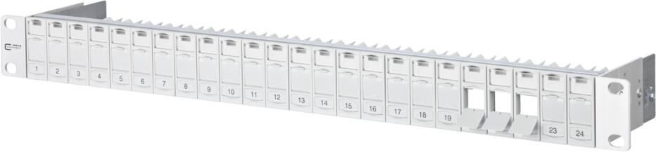 Metz Connect Modul 19 inch module frame 1RU 24 port unequipped, shielded Grey (130920-00-E)