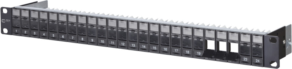 Metz Connect Keystone 19 inch module frame 1RU 24 port unequipped, shielded