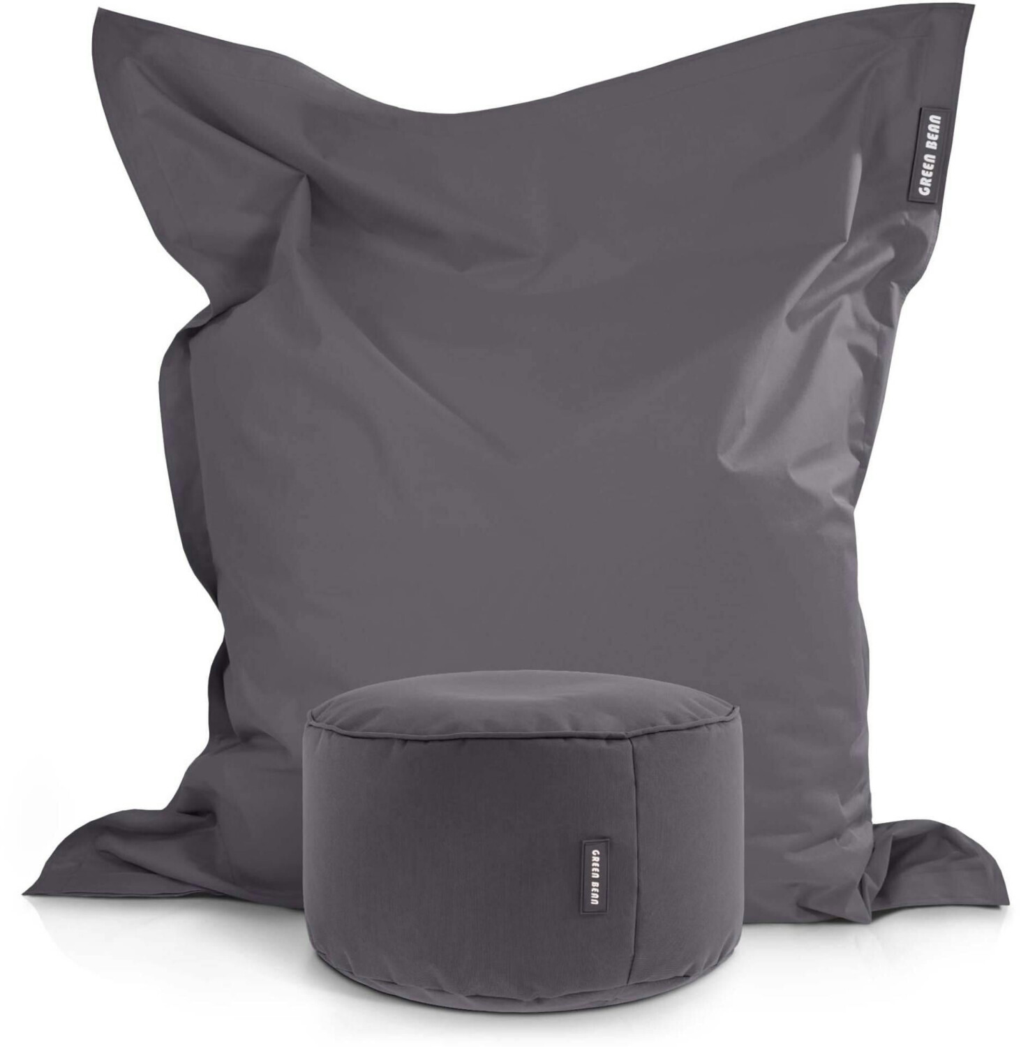 Green Bean Set of 2 XXL bean bags Square+Stay 140x180 cm