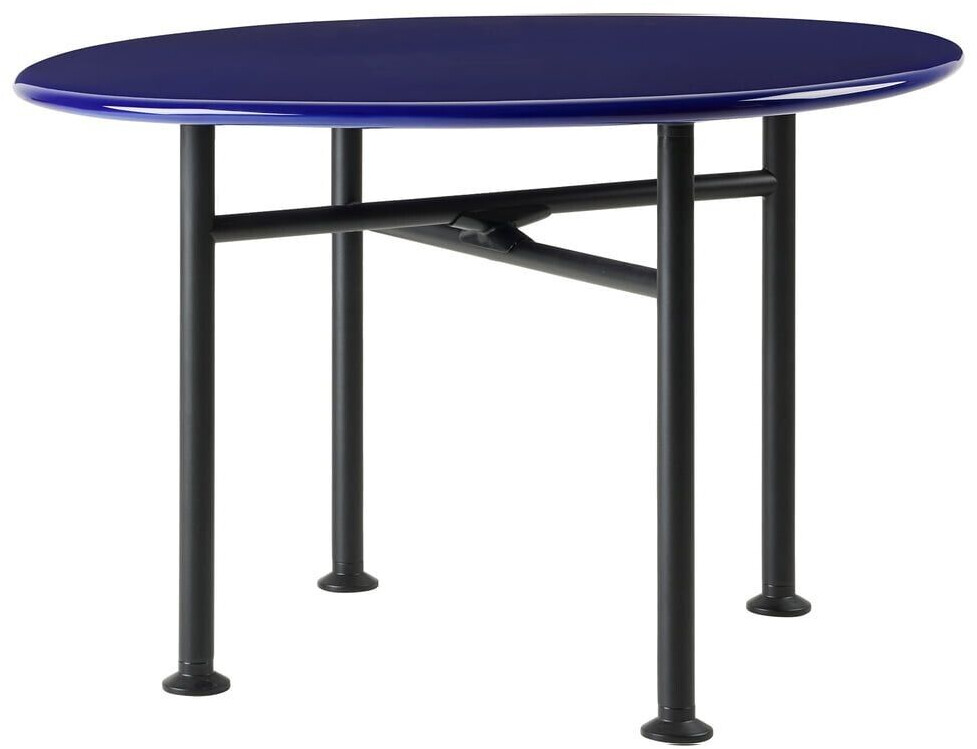 Gubi Carmel outdoor lounge table 60 x 60 cm black semi matt / pacific blue